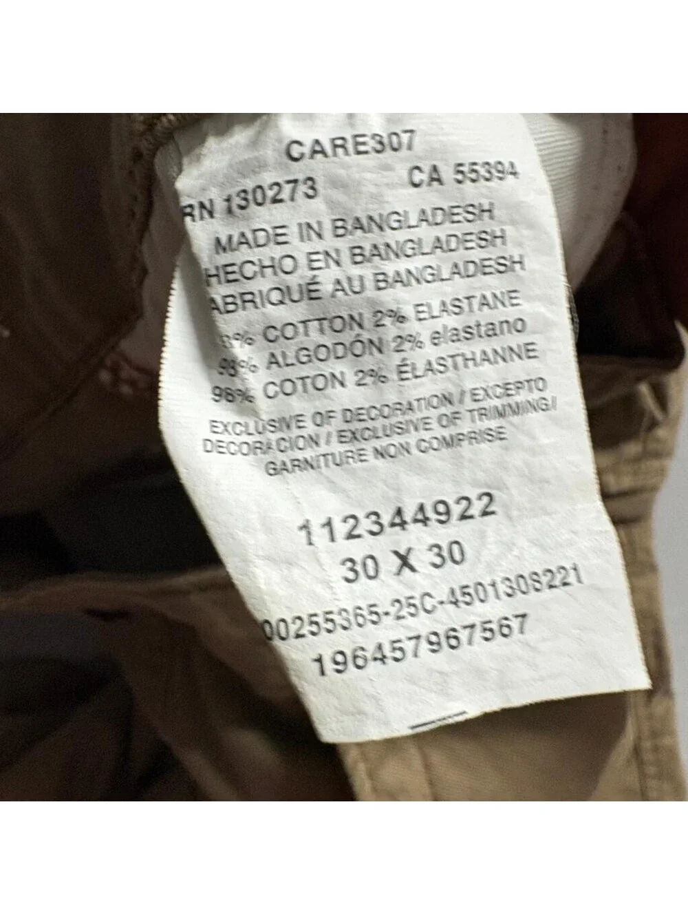 Wrangler Cargo Pants Mens 30x30 Brown Regular Taper Stretch Cotton Utility Work